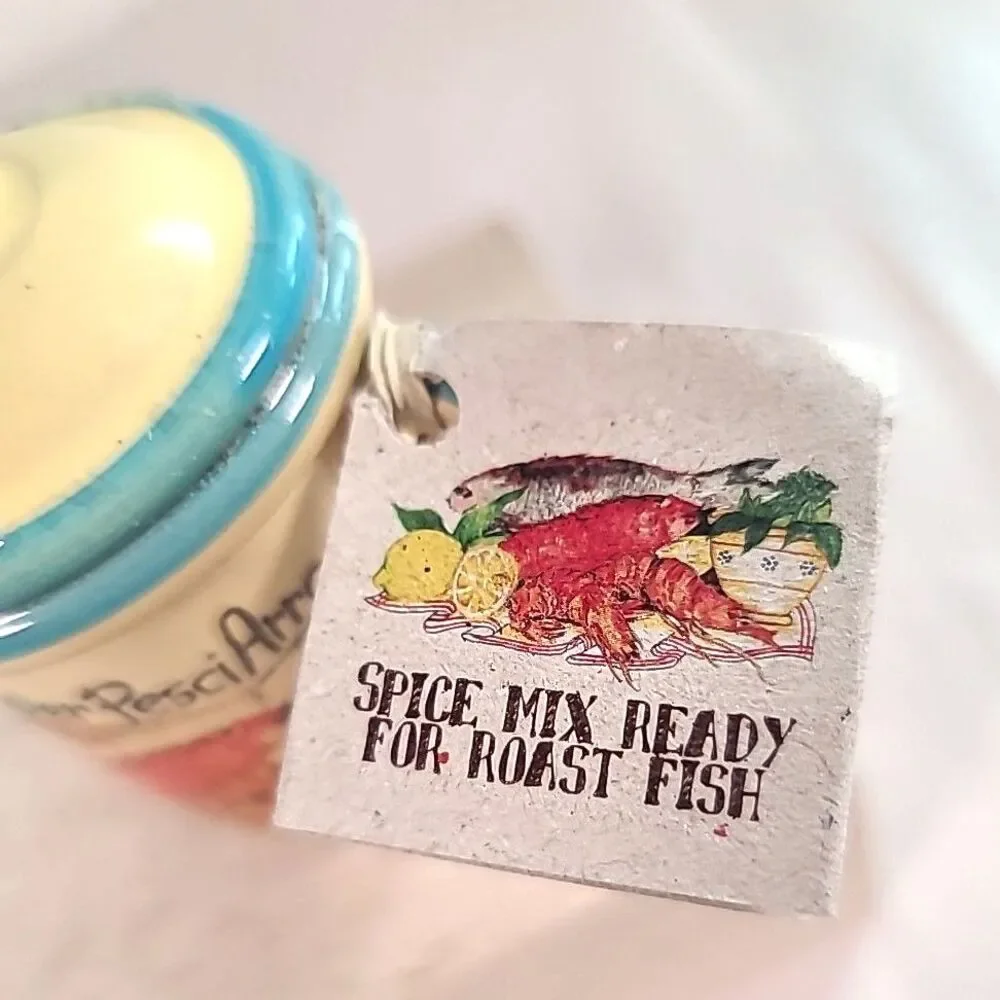 SEALED VTG NOS Prodotta In Italia Ceramica Terracotta Italy Roast Fish Spice Mix